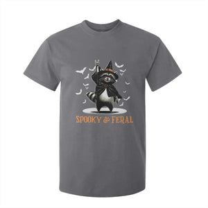 Funny Spooky And Feral Raccon Halloween T Shirt For Kid Racoon Lover TS11 Charcoal Print Your Wear