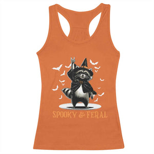Funny Spooky And Feral Raccon Halloween Racerback Tank Top Racoon Lover TS11 Orange Print Your Wear