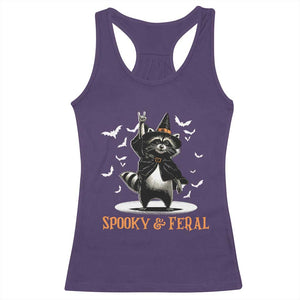 Funny Spooky And Feral Raccon Halloween Racerback Tank Top Racoon Lover TS11 Purple Print Your Wear