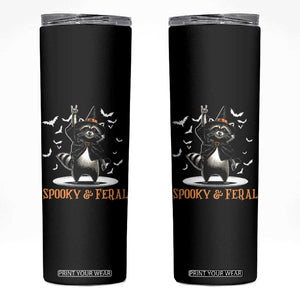 Funny Spooky And Feral Raccon Halloween Skinny Tumbler Racoon Lover TS11 Black Print Your Wear