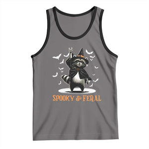 Funny Spooky And Feral Raccon Halloween Tank Top Racoon Lover TS11 Deep Heather Black Print Your Wear