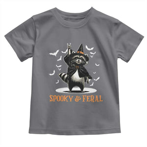 Funny Spooky And Feral Raccon Halloween Toddler T Shirt Racoon Lover TS11 Charcoal Print Your Wear
