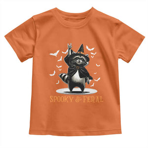 Funny Spooky And Feral Raccon Halloween Toddler T Shirt Racoon Lover TS11 Orange Print Your Wear