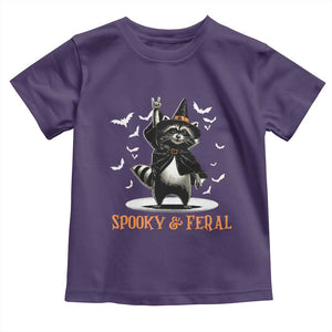 Funny Spooky And Feral Raccon Halloween Toddler T Shirt Racoon Lover TS11 Purple Print Your Wear