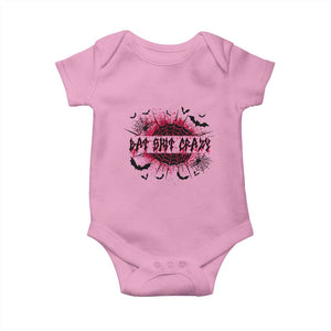 Funny Halloween Bat Shit Crazy Baby Onesie Horror Spider Web TS11 Light Pink Print Your Wear