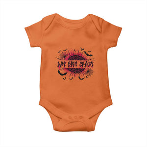 Funny Halloween Bat Shit Crazy Baby Onesie Horror Spider Web TS11 Orange Print Your Wear