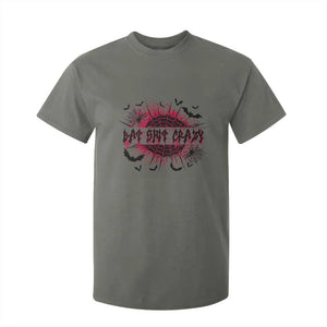 Funny Halloween Bat Shit Crazy T Shirt For Kid Horror Spider Web TS11 Military Green Print Your Wear