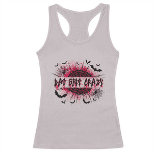 Funny Halloween Bat Shit Crazy Racerback Tank Top Horror Spider Web TS11 Ice Gray Print Your Wear