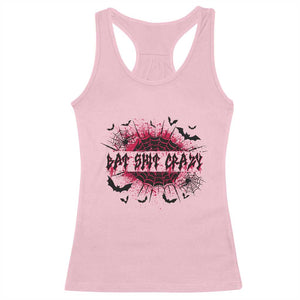 Funny Halloween Bat Shit Crazy Racerback Tank Top Horror Spider Web TS11 Light Pink Print Your Wear