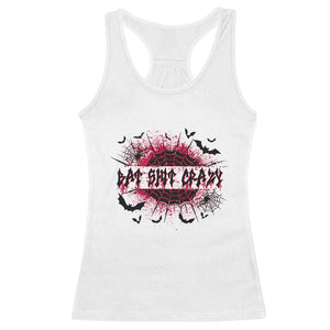 Funny Halloween Bat Shit Crazy Racerback Tank Top Horror Spider Web TS11 White Print Your Wear