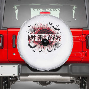 Funny Halloween Bat Shit Crazy Spare Tire Cover Horror Spider Web TS11 White Print Your Wear
