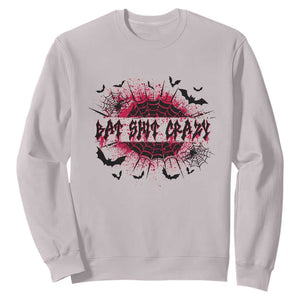 Funny Halloween Bat Shit Crazy Sweatshirt Horror Spider Web TS11 Ice Gray Print Your Wear