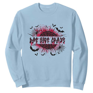 Funny Halloween Bat Shit Crazy Sweatshirt Horror Spider Web TS11 Light Blue Print Your Wear