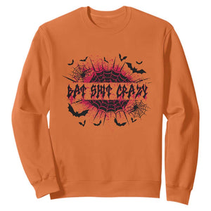 Funny Halloween Bat Shit Crazy Sweatshirt Horror Spider Web TS11 Orange Print Your Wear
