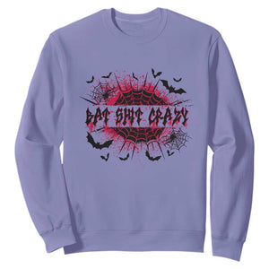 Funny Halloween Bat Shit Crazy Sweatshirt Horror Spider Web TS11 Violet Print Your Wear