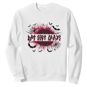 Funny Halloween Bat Shit Crazy Sweatshirt Horror Spider Web TS11 White Print Your Wear
