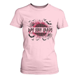 Funny Halloween Bat Shit Crazy T Shirt For Women Horror Spider Web TS11 Light Pink Print Your Wear