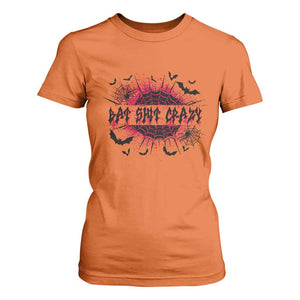 Funny Halloween Bat Shit Crazy T Shirt For Women Horror Spider Web TS11 Orange Print Your Wear