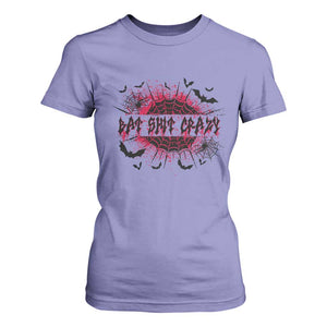 Funny Halloween Bat Shit Crazy T Shirt For Women Horror Spider Web TS11 Violet Print Your Wear