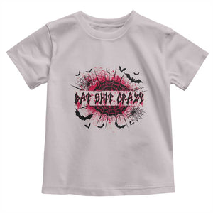 Funny Halloween Bat Shit Crazy Toddler T Shirt Horror Spider Web TS11 Ice Gray Print Your Wear