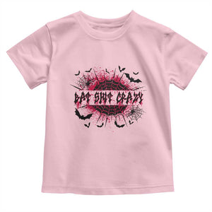 Funny Halloween Bat Shit Crazy Toddler T Shirt Horror Spider Web TS11 Light Pink Print Your Wear
