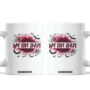 Funny Halloween Bat Shit Crazy Coffee Mug Horror Spider Web TS11 White Print Your Wear
