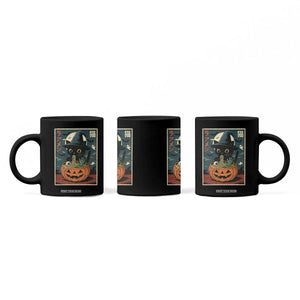 Funny Spooky Black Cat Eating Ramen Kawaii Japanese Halloween Coffee Mug TS11 Print Your Wear
