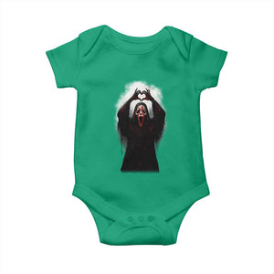 Funny Scary Face Ghost Hand Heart Sign Halloween Baby Onesie TS11 Irish Green Print Your Wear