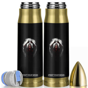 Funny Scary Face Ghost Hand Heart Sign Halloween Bullet Tumbler TS11 Black Print Your Wear