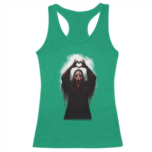 Funny Scary Face Ghost Hand Heart Sign Halloween Racerback Tank Top TS11 Irish Green Print Your Wear