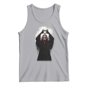 Funny Scary Face Ghost Hand Heart Sign Halloween Tank Top TS11 Athletic Heather Print Your Wear