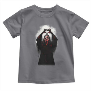 Funny Scary Face Ghost Hand Heart Sign Halloween Toddler T Shirt TS11 Charcoal Print Your Wear