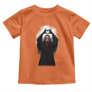 Funny Scary Face Ghost Hand Heart Sign Halloween Toddler T Shirt TS11 Orange Print Your Wear