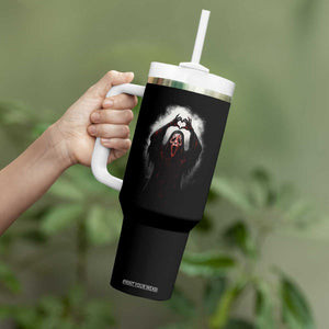 Funny Scary Face Ghost Hand Heart Sign Halloween Tumbler With Handle TS11 Print Your Wear