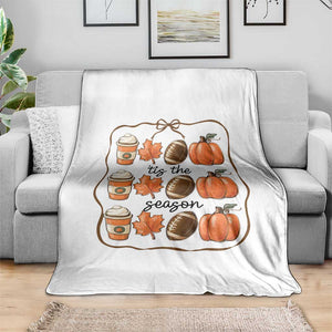 Tis The Season Fall Thanksgiving Throw Blanket American Football Pumpkin TS11 Print Your Wear
