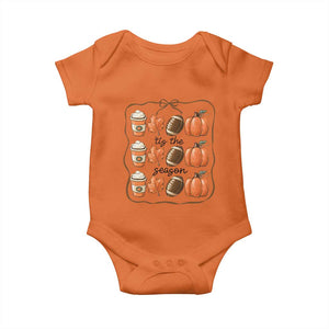 Tis The Season Fall Thanksgiving Baby Onesie American Football Pumpkin TS11 Orange Print Your Wear