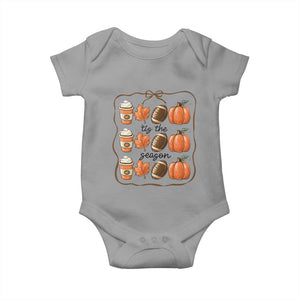 Tis The Season Fall Thanksgiving Baby Onesie American Football Pumpkin TS11 Sport Gray Print Your Wear