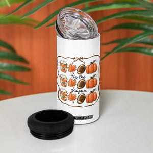Tis The Season Fall Thanksgiving 4 in 1 Can Cooler Tumbler American Football Pumpkin TS11 Print Your Wear