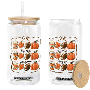 Tis The Season Fall Thanksgiving Glass Can American Football Pumpkin TS11 Print Your Wear
