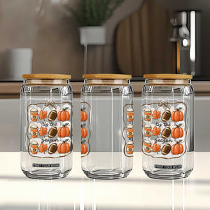 Tis The Season Fall Thanksgiving Glass Can American Football Pumpkin TS11 Print Your Wear