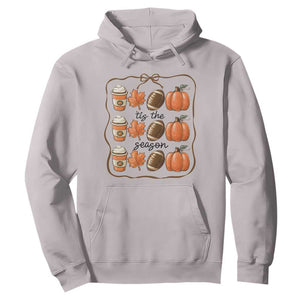 Tis The Season Fall Thanksgiving Hoodie American Football Pumpkin TS11 Ice Gray Print Your Wear