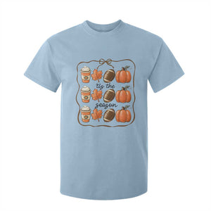 Tis The Season Fall Thanksgiving T Shirt For Kid American Football Pumpkin TS11 Light Blue Print Your Wear