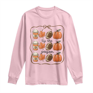Tis The Season Fall Thanksgiving Long Sleeve Shirt American Football Pumpkin TS11 Light Pink Print Your Wear