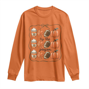 Tis The Season Fall Thanksgiving Long Sleeve Shirt American Football Pumpkin TS11 Orange Print Your Wear