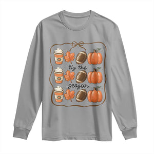 Tis The Season Fall Thanksgiving Long Sleeve Shirt American Football Pumpkin TS11 Sport Gray Print Your Wear