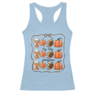 Tis The Season Fall Thanksgiving Racerback Tank Top American Football Pumpkin TS11 Light Blue Print Your Wear