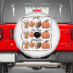 Tis The Season Fall Thanksgiving Spare Tire Cover American Football Pumpkin TS11 White Print Your Wear