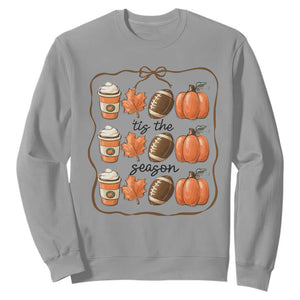 Tis The Season Fall Thanksgiving Sweatshirt American Football Pumpkin TS11 Sport Gray Print Your Wear