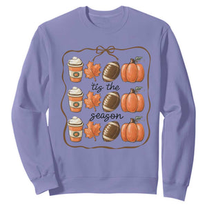 Tis The Season Fall Thanksgiving Sweatshirt American Football Pumpkin TS11 Violet Print Your Wear