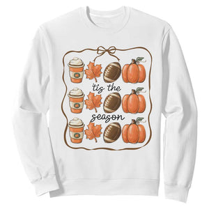 Tis The Season Fall Thanksgiving Sweatshirt American Football Pumpkin TS11 White Print Your Wear